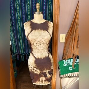 Haute hippie brown and beige tie dye dress size medium